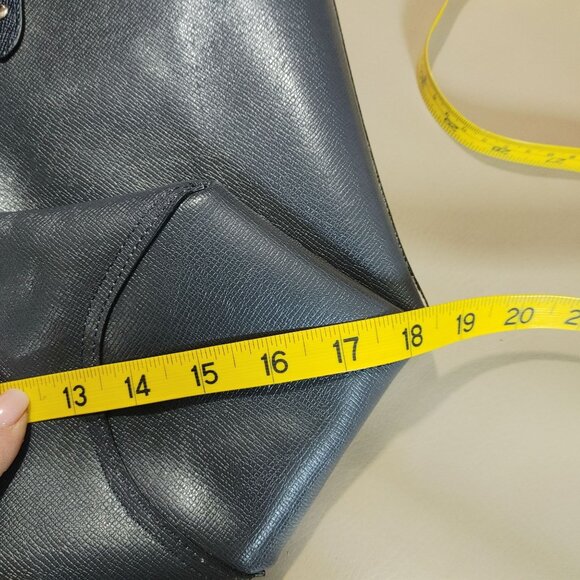 Coach Large City Tote Bag Tea Rose Navy Reversible Floral Print Interior Leather - Picture 4 of 14